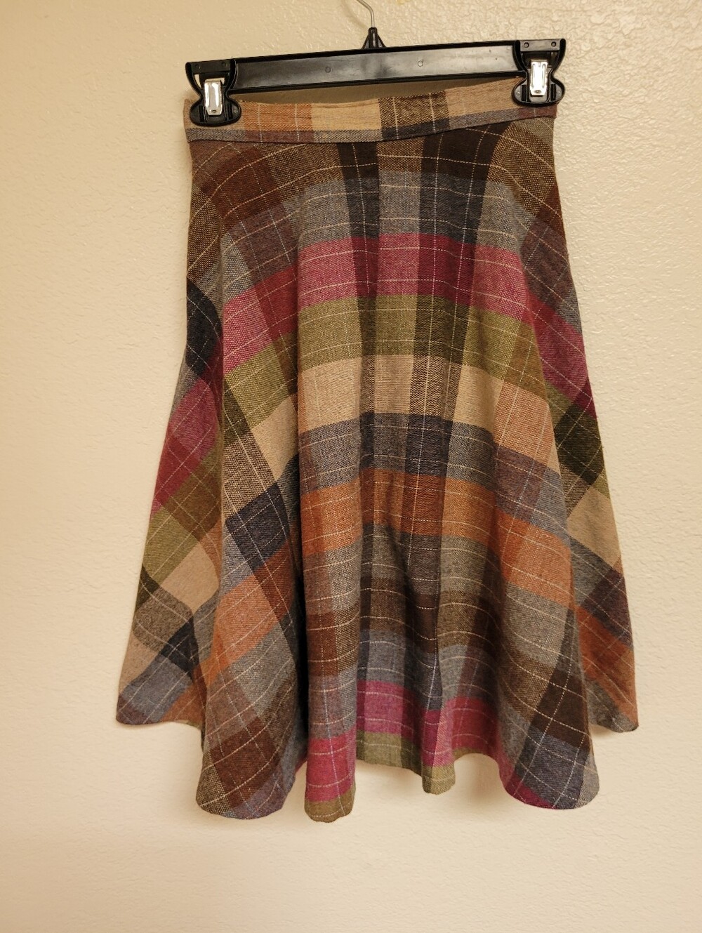Vintage Middledale Fall color Plaid A-Line Skirt